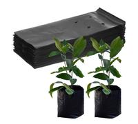 M METERXITY 100-Pack Nursery Growing Bags, 7.9" x 9.8" Thicken Plastic Nursery Bags, Gardening Seed Plant Bags for Potato/Flower/Tomato/Plant Starts/Home Gardening Supplies [Black]