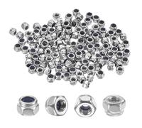 M METERXITY 100-Pack Nylon Insert Hex Lock Nuts, M3 x 0.5mm Thread 304 Stainless Steel Self-Locking Locknuts Hexagon Nut Metric Nuts for Machinery/Home Repair/Industrial Fasteners