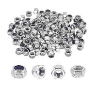 M METERXITY 100-Pack Nylon Insert Hex Lock Nuts, M5 x 0.8mm Thread 304 Stainless Steel Self-Locking Locknuts Hexagon Nut Metric Nuts for Machinery/Home Repair/Industrial Fasteners
