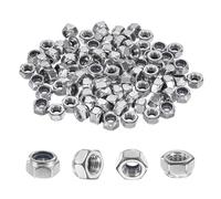 M METERXITY 100-Pack Nylon Insert Hex Lock Nuts, M8 x 1.25mm Thread 304 Stainless Steel Self-Locking Locknuts Hexagon Nut Metric Nuts for Machinery/Home Repair/Industrial Fasteners