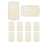M METERXITY 100 Pack Nylon Washers, 3.2mm ID 7mm OD 10mm Length Round Plastic Spacer Washer Standoff Non-Threaded for M3 Screws/Bolts/Electrical Outlet/Switch Receptacle[White]