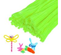 M METERXITY 100-Pack Pipe Cleaners Craft, 11.8" Glitter Pipe Chenille Stems for Art/Festivals Bouquet/Craft/Christmas/DIY Projects/Decorations [Neon Green]