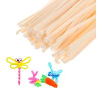 M METERXITY 100-Pack Pipe Cleaners Craft, 11.8" Glitter Pipe Chenille Stems for Art/Festivals Bouquet/Craft/Christmas/DIY Projects/Decorations [Beige]