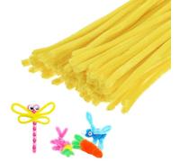 M METERXITY 100-Pack Pipe Cleaners Craft, 11.8" Glitter Pipe Chenille Stems for Art/Festivals Bouquet/Craft/Christmas/DIY Projects/Decorations [Yellow]