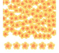M METERXITY 100-Pack Resin Flowers, 0.79inch/2cm Artificial Plumeria Flowers Flatback Mini for DIY Crafts/Dress/Wedding/Party Decoration, Fake Hawaiian Petals [Yellow]