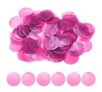 M METERXITY 100-Pack Round Shells Pieces, 50mm Flat Round Natural Shell Charm with Hole, Discs Sea Shells Coin Bead Connector for Wind Chimes/DIY Craft Hanging [Pink]