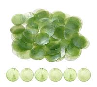 M METERXITY 100-Pack Round Shells Pieces, 50mm Flat Round Natural Shell Charm with Hole, Discs Sea Shells Coin Bead Connector for Wind Chimes/DIY Craft Hanging [Green]
