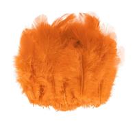M METERXITY 100-Pack Saddle Hackle Rooster Feather, 1.6-3 Inch / 4-8cm Bulk Natural Fluffy Feathers for Crafting/Wedding/Dream Catcher/DIY Crafts Decorations [Orange]
