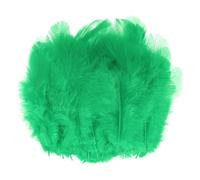 M METERXITY 100-Pack Saddle Hackle Rooster Feather, 1.6-3 Inch / 4-8cm Bulk Natural Fluffy Feathers for Crafting/Wedding/Dream Catcher/DIY Crafts Decorations [Grass Green]
