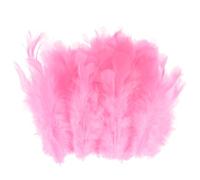 M METERXITY 100-Pack Saddle Hackle Rooster Feather, 1.6-3 Inch / 4-8cm Bulk Natural Fluffy Feathers for Crafting/Wedding/Dream Catcher/DIY Crafts Decorations [Dark Pink]
