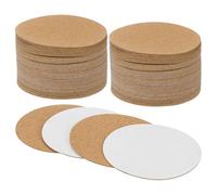 M METERXITY 100-Pack Self-Adhesive Cork Sheets, 4 x 4 Inch Round Cork Coaster Backing, 1mm Thick