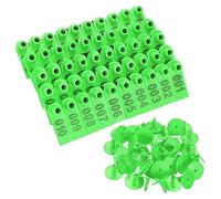 M METERXITY 100-Pack Sheep Ear Tags 001-100 Number, TPU Livestock Ear Tags for Cows/Sheep/Cattle/Pig, Farm Animal Identification Markers [Green]
