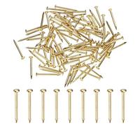 M METERXITY 100-Pack Small Tiny Nails, 1.2mm x 15mm Brass Precision MIni Nails Hardware Round Head for Wooden/DIY Crafts Decorative/Household Accessories/Picture Hanging