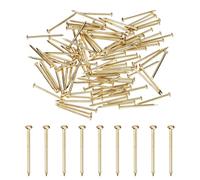 M METERXITY 100-Pack Small Tiny Nails, 1.2mm x 20mm Brass Precision MIni Nails Hardware Round Head for Wooden/DIY Crafts Decorative/Household Accessories/Picture Hanging