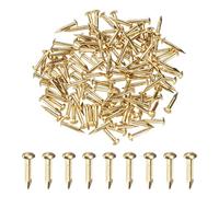 M METERXITY 100-Pack Small Tiny Nails, 1.5mm x 10mm Brass Precision MIni Nails Hardware Round Head for Wooden/DIY Crafts Decorative/Household Accessories/Picture Hanging