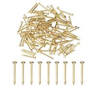 M METERXITY 100-Pack Small Tiny Nails, 1.5mm x 15mm Brass Precision MIni Nails Hardware Round Head for Wooden/DIY Crafts Decorative/Household Accessories/Picture Hanging