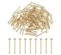 M METERXITY 100-Pack Small Tiny Nails, 1.5mm x 20mm Brass Precision MIni Nails Hardware Round Head for Wooden/DIY Crafts Decorative/Household Accessories/Picture Hanging