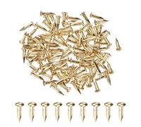 M METERXITY 100-Pack Small Tiny Nails, 2mm x 10mm Brass Precision MIni Nails Hardware Round Head for Wooden/DIY Crafts Decorative/Household Accessories/Picture Hanging