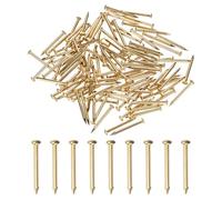 M METERXITY 100-Pack Small Tiny Nails, 2mm x 25mm Brass Precision MIni Nails Hardware Round Head for Wooden/DIY Crafts Decorative/Household Accessories/Picture Hanging