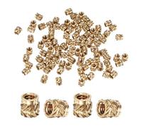 M METERXITY 100-Pack Threaded Inserts - M2 x 3mm L x 3mm OD Brass Heat Set Insert Nuts, for 3D Printing Components/Plastic Parts/Miniature Electronics Female Metric Knurled Nuts