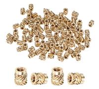 M METERXITY 100-Pack Threaded Inserts - M2 x 4mm L x 3.5mm OD Brass Heat Set Insert Nuts, for 3D Printing Components/Plastic Parts/Miniature Electronics Female Metric Knurled Nuts