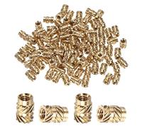 M METERXITY 100-Pack Threaded Inserts - M2 x 5mm L x 3.5mm OD Brass Heat Set Insert Nuts, for 3D Printing Components/Plastic Parts/Miniature Electronics Female Metric Knurled Nuts