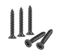 M METERXITY 100 Pack Torx Screws, M3 x 20mm Flat Head Wood Screw 304 Stainless Steel Full Threaded Countersunk Self Tapping Star Sheet Metal Bolts for Wood/Furniture [Black]
