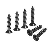 M METERXITY 100 Pack Torx Screws, M4 x 20mm Flat Head Wood Screw 304 Stainless Steel Full Threaded Countersunk Self Tapping Star Sheet Metal Bolts for Wood/Furniture [Black]