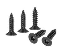 M METERXITY 100 Pack Torx Screws, M5 x 20mm Flat Head Wood Screw 304 Stainless Steel Full Threaded Countersunk Self Tapping Star Sheet Metal Bolts for Wood/Furniture [Black]