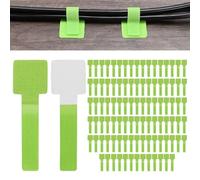 M METERXITY 100-Pack Under Desk Cable Management, 3.5 x 1.1 Inch Adjustable Self-Adhesive Cord Organizer for Desk/PC/Home/Wall/Office Essentials, No-Drill Loop Cable Ties [Green]