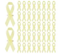 M METERXITY 100-Pack Yellow Awareness Ribbons, Satin Ribbon with Safety Pins for Charity Public/Social Event/Party/Clothing Decoration, Hope Faith Awareness Lapel Brooch