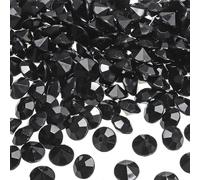 M METERXITY 1000 Pack Acrylic Diamonds Vase Fillers Plastic Fake Crystals Gems Wedding Table Scatter Diamonds Apply to Wed/Decoration/Bridal/Shower/Party (10mm Black)