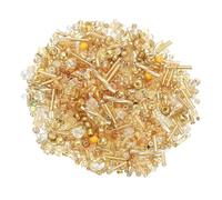 M METERXITY 1000-Pack Mixed Glass Seed Beads, 1-4mm/0.04-0.16 Inch Tube Mini Glass Bugle Beads for DIY Earrings/Necklaces/Bracelets/Jewelry Making [Gold]