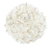 M METERXITY 1000-Pack Mixed Glass Seed Beads, 1-4mm/0.04-0.16 Inch Tube Mini Glass Bugle Beads for DIY Earrings/Necklaces/Bracelets/Jewelry Making [Silver White]