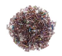 M METERXITY 1000-Pack Mixed Glass Seed Beads, 1-4mm/0.04-0.16 Inch Tube Mini Glass Bugle Beads for DIY Earrings/Necklaces/Bracelets/Jewelry Making [Dark Purple]
