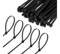 M METERXITY 1000-Pack Nylon Zip Ties 16 Inch 49 Lbs Nylon Cable Wire Ties Self-Locking Cable Zip Ties for Indoor/Outdoor/Home/Office/Garden/Workshop/Bundling Securing [Black]