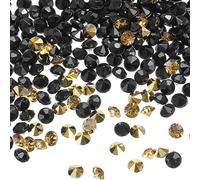 M METERXITY 10000 Pack Clear Acrylic Diamonds Vase Filler Wedding Table Scatter Crystals Diamonds Fake Confetti Gems Apply to Party/Wedding/Decoration (4mm Black Gold)