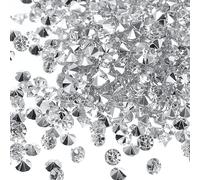 M METERXITY 10000 Pack Clear Acrylic Diamonds Vase Filler Wedding Table Scatter Crystals Diamonds Fake Confetti Gems Apply to Party/Wedding/Decoration (3mm Silver, Clear)