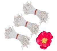 M METERXITY 1080 Pack Double Heads Flower Stamen-1mm Artificial Flower Stamen Pistil Matt Pearl Floral Stamen, Apply to DIY Cake Craft/Christmas Card/Wedding Home Decor(White)