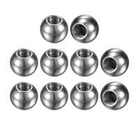 M METERXITY 10Pcs Threaded Ball Nut Knobs, M4x8mm 304 Stainless Steel Female Thread Ball Nut Cap for Lighting Fixtures/Machinery/DIY, Round Solid Screw Cap Cover [Silver]