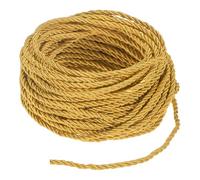 M METERXITY 11 Yards Twisted Rope Trim, 3mm/0.12 in Golden Yellow Soft Polyester Twisted Silk Rope Cord 3-Ply Decorative Cord for Gift Bag/DIY Crafts/Home Decor/Curtain Tieback