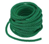 M METERXITY 11 Yards Twisted Rope Trim, 8mm/0.31 in Dark Green Soft Polyester Twisted Silk Rope Cord 3-Ply Decorative Cord for Gift Bag/DIY Crafts/Home Decor/Curtain Tieback