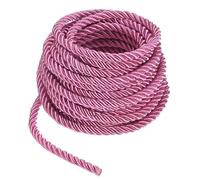 M METERXITY 11 Yards Twisted Rope Trim, 8mm/0.31 in Dark Pink Soft Polyester Twisted Silk Rope Cord 3-Ply Decorative Cord for Gift Bag/DIY Crafts/Home Decor/Curtain Tieback