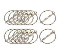 M METERXITY 12-Pack 11/64" Linch Pin with Ring, 1-3/4" Carbon Steel Lynch Pin Trailer Pins for Boat/Truck/Tractor/Trolley/Lawn Mower, Lock Clips Fastener Pin [4.5x45mm, Colored Zinc]