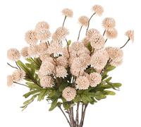 M METERXITY 12-Pack Artificial Chrysanthemum Ball Flowers,20 Inch 5-heads Faux Chrysanthemum Silk Bouquets Real Touch Faux Flowers for Home/Wedding/Christmas/Party[Light Pink]