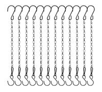 M METERXITY 12-Pack Chain for Hanging Plants, 29cm(11 Inch) Adjustable Hanging Chain with Hooks for Bird Feeder/Planter/Lantern/Wind Chime, Iron Basket Extender Hanger [Black]