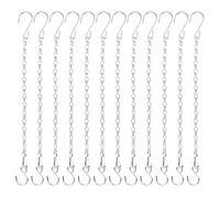 M METERXITY 12-Pack Chain for Hanging Plants 33cm/13in Iron Silver | Adjustable Hanging Chain with Hooks, for Bird Feeder, Planter, Lantern, Wind Chime, Basket Extender Hanger