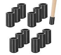M METERXITY 12-Pack Chair Leg Caps, 1/4 Inch(6mm) PVC Chair Leg Floor Protectors for Folding Chairs/Metal Chairs/Furniture Table/Hardwood Floors, Round Non-Slip Cover End Tips [Black]
