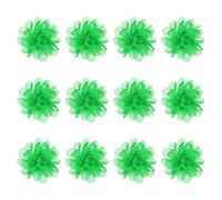 M METERXITY 12-Pack Chiffon Flowers 1.97 x 1.97 Inch Mesh Fabric Flowers Full Chiffon Flowers Hair Clips Flower for Home Decor/Wedding/Headbands/DIY/Party/Garden [Green]