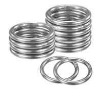 M METERXITY 12-Pack Classic Silver Metal Decorative Rings, 1.4 Inch Round, 0.16 Inch Thick, Multipurpose Use